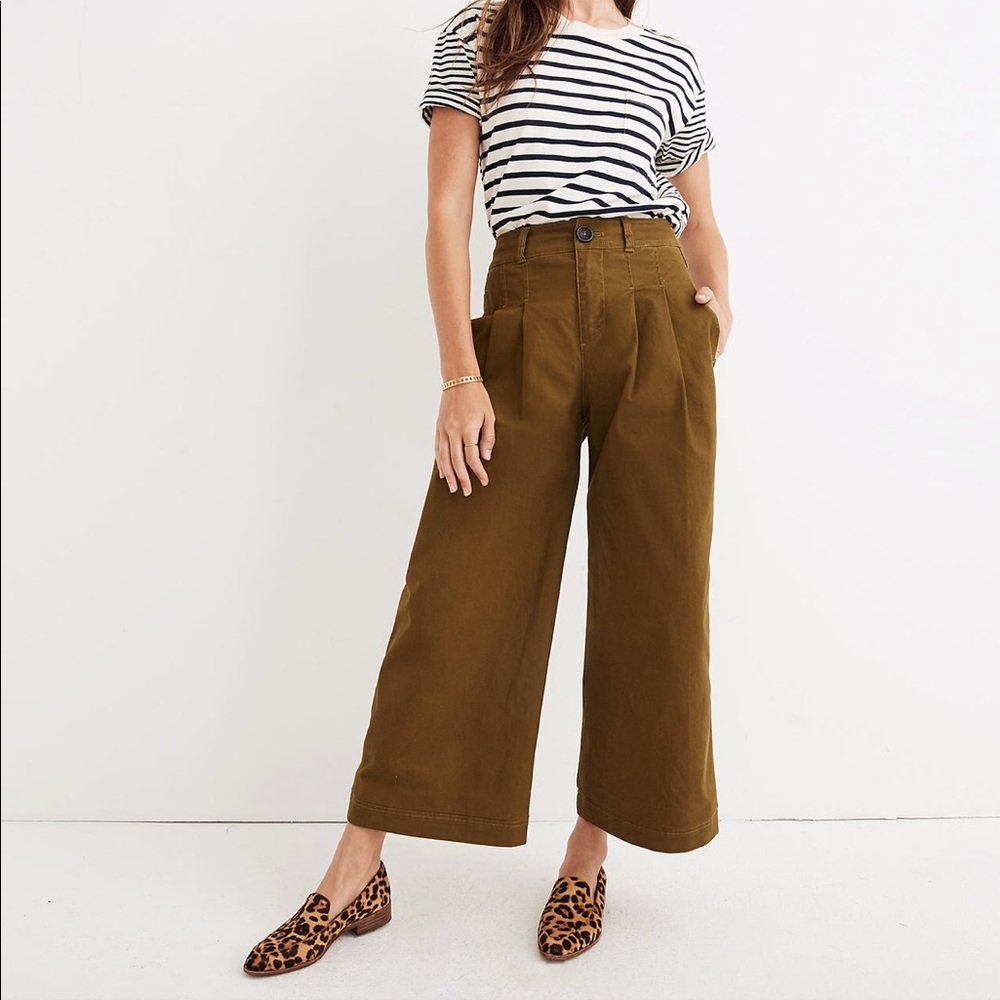 Madewell pleated wide leg pants